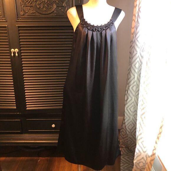 Oscar De La Renta Black Formal Romantic Flirty Feminine Satin Slip Dress XS - Picture 2 of 6